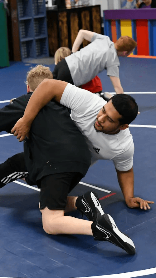 Youth wrestling class at Majestic Youth Sports Center in Willis, TX