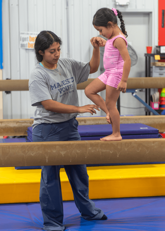 Toddlers in a preschool gymnastics class in Willis, TX